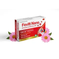 Viên uống Fevitt Nano (Hộp 100 viên) Bổ sung sắt, acid folic và vitamin B12, cải thiện tình trạng thiếu máu do thiếu sắt