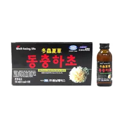 Nước uống Đông Trùng Hạ Thảo Well-being life (Hộp 10 Chai x 100ml) giúp bồi bổ sức khỏe và tăng cường đề kháng.