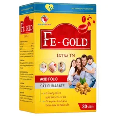 Viên uống Fe-Gold Extra TN Việt Nhật (Chai 30 viên) Bổ sung sắt fumarate và acid folic, giúp bổ máu.