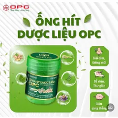 Ống Hít Dược Liệu OPC (10g) thương hiệu OPC Pharma, giúp giải cảm, thông mũi, và giảm căng thẳng.