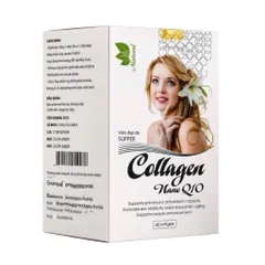 Viên đẹp da SUPPER Collagen Nano Q10 (Chai 60 viên) Hỗ trợ làm chậm quá trình lão hóa da, giảm nếp nhăn giúp da sáng mịn