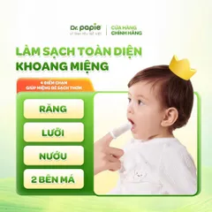 Gạc răng miệng Dr.Papie 0+ (Hộp 30 gói) Làm sạch lưỡi, nướu, răng và khoang miệng cho bé, phòng viêm nướu, tưa lưỡi