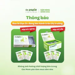 Gạc răng miệng Dr.Papie 0+ (Hộp 30 gói) Làm sạch lưỡi, nướu, răng và khoang miệng cho bé, phòng viêm nướu, tưa lưỡi