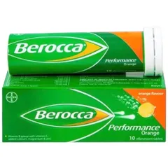 Viên sủi Berocca Performance vị Cam (Tuýp 10 viên) Bổ sung vitamin và khoáng chất giúp tăng sức đề kháng và giảm mệt mỏi