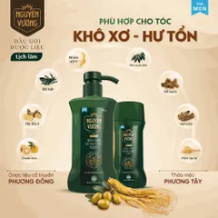 Dầu gội Dược liệu Nguyên Vương Lịch Lãm (Chai 250ml) Làm sạch gàu, hết ngứa, cân bằng lượng dầu nhờn, giảm gãy rụng