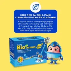 Cốm vi sinh Bio-acimin Gold+ (Hộp 30 gói) Hỗ trợ cải thiện tình trạng đầy bụng, khó tiêu, phân sống, tiêu chảy, táo bón