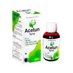 Siro ho bổ phế Acetun (Chai 100ml) Hỗ trợ giảm ho, giảm đờm và giảm đau rát họng do viêm họng.