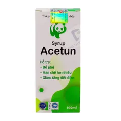 Siro ho bổ phế Acetun (Chai 100ml) Hỗ trợ giảm ho, giảm đờm và giảm đau rát họng do viêm họng.
