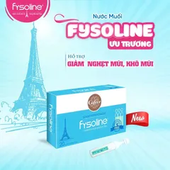 Fysoline xanh nước muối ưu trương- Hỗ trợ giảm nghẹt mũi, khô mũi cho bé (Hộp xanh 20 ống x 5ml)