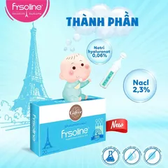 Fysoline xanh nước muối ưu trương- Hỗ trợ giảm nghẹt mũi, khô mũi cho bé (Hộp xanh 20 ống x 5ml)