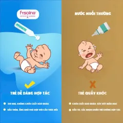 Fysoline xanh nước muối ưu trương- Hỗ trợ giảm nghẹt mũi, khô mũi cho bé (Hộp xanh 20 ống x 5ml)