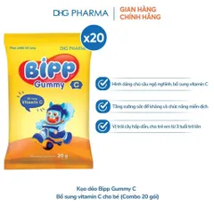 Combo 10 gói Kẹo dẻo Bipp Gummy 05 loại IQ/ Canxi/ Vitamin C/ C, B6, Kẽm/ Chất Xơ