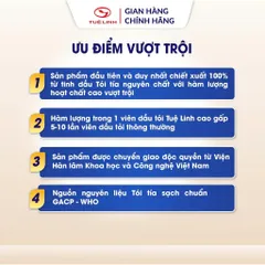 Dầu tỏi Tuệ Linh [Chính hãng] - Hỗ trợ giảm mỡ máu, tăng sức đề kháng - Hộp 100 viên