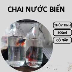 [Combo chai] Vỏ chai nước biển 250ml-500ml hỗ trợ tháo nắp vàng nuôi cá lia thia, betta, bảy màu, cắm hoa