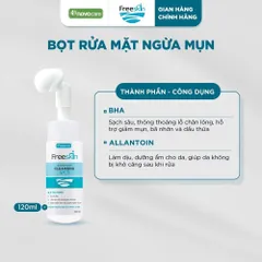 Bọt rửa mặt cho da dầu mụn Freeskin - Novocare - Làm sạch sâu, hỗ trợ giảm mụn và bã nhờn, không gây khô căng da 120ml