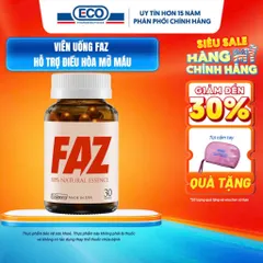Hộp 30v - Viên Uống FAZ Ecogreen Hỗ Trợ Giảm Mỡ Máu, Điều Hòa Tim Mạch