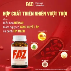 Hộp 30v - Viên Uống FAZ Ecogreen Hỗ Trợ Giảm Mỡ Máu, Điều Hòa Tim Mạch