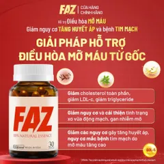 Hộp 30v - Viên Uống FAZ Ecogreen Hỗ Trợ Giảm Mỡ Máu, Điều Hòa Tim Mạch