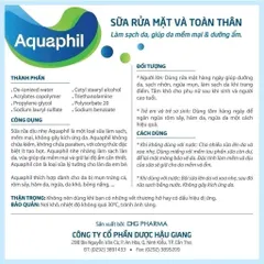 Sữa rửa mặt và toàn thân dịu nhẹ Aquaphil 125ml