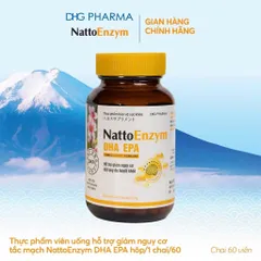 TPCN NattoEnzym DHA EPA Hỗ trợ giảm nguy cơ đột quỵ do huyết khối 1 chai x 60 viên - Chính hãng DHG Pharma