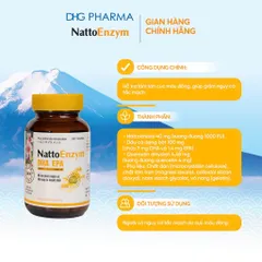 TPCN NattoEnzym DHA EPA Hỗ trợ giảm nguy cơ đột quỵ do huyết khối 1 chai x 60 viên - Chính hãng DHG Pharma