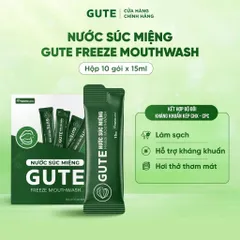 Nước Súc Miệng Cho Người Nhiệt Miệng, Niềng Răng Gute Freeze MouthWash hộp 10 túi 15ml - Giảm hôi miệng, kháng khuẩn