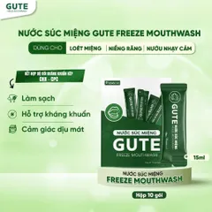 Nước Súc Miệng Cho Người Nhiệt Miệng, Niềng Răng Gute Freeze MouthWash hộp 10 túi 15ml - Giảm hôi miệng, kháng khuẩn