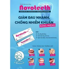 Gel bôi răng miệng NOVOTEETH Freeze hỗ trợ lành vết nhiệt,loét mọc răng, cấy ghép implant tuýp 12gam