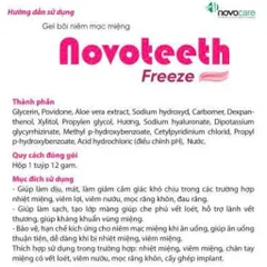 Gel bôi răng miệng NOVOTEETH Freeze hỗ trợ lành vết nhiệt,loét mọc răng, cấy ghép implant tuýp 12gam