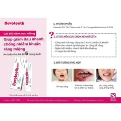 Gel bôi răng miệng NOVOTEETH Freeze hỗ trợ lành vết nhiệt,loét mọc răng, cấy ghép implant tuýp 12gam