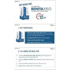 Xịt mũi Benita Xylo - Giảm nhanh nghẹt mũi, hiệu quả trong 12h.