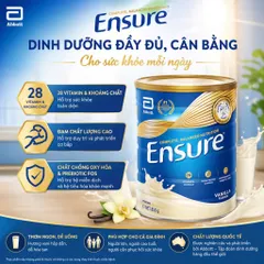 Sữa bột Ensure của Úc giàu dinh fưỡng 850g có thể thay thế 1 bữa ăn nhẹ