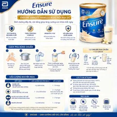 Sữa bột Ensure của Úc giàu dinh fưỡng 850g có thể thay thế 1 bữa ăn nhẹ