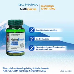 TPCN NattoEnzym 1000 Hỗ trợ giảm nguy cơ hình thành huyết khối, giảm nguy cơ tắc nghẽn mạch máu - Chính hãng DHG Pharma