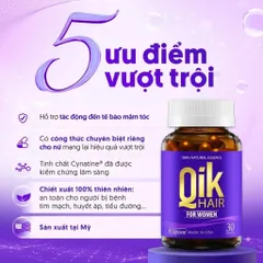 Viên Uống Qik Hair Kích Thích Mọc Tóc Cho Nữ Giúp Tóc Chắc Khỏe Chiết Xuất Từ Thiên Nhiên Chính Hãng
