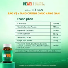 Viên Uống Thải Độc Gan Hewel Chính Hãng Hỗ Trợ Bổ Gan Và Tăng Cường Chức Năng Gan Hộp 30 Viên