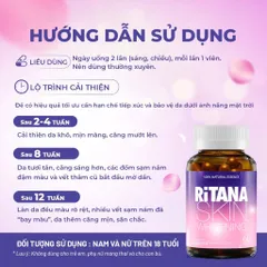 Chai 60v – Viên Uống Trắng Da Ritana Ecogreen Glutathione, Mờ Nám, Chống Nắng