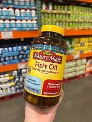 Viên dầu cá Omega 3 Nature Made Fish Oil 1200mg - 300 viên, hỗ trợ sức khỏe tim mạch, mắt và làm đẹp da, sản phẩm nhập khẩu Mỹ. 812826