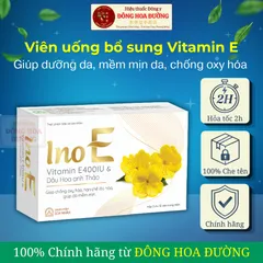 Viên uống bổ sung INO E (hộp 30 viên) - Vitamin E 400IU, Dầu hoa anh thảo giúp chống oxy hoá, hạn chế lão hoá, đẹp da