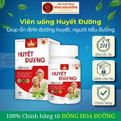 Viên uống HUYẾT ĐƯỜNG KINGPHAR (hộp 40 viên) - Hỗ trợ chuyển hoá đường; Giảm nguy cơ đường huyết cao - ĐÔNG HOA ĐƯỜNG