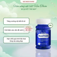 Viên uống Hoa Thiên (Hộp 30 viên) Đẹp da sáng mịn, bổ sung Collagen, giảm khô sạm, ngừa lão hóa, hỗ trợ tóc móng khỏe