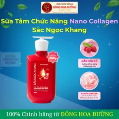 Sữa tắm chức năng Nano Collagen Sắc Ngọc Khang (Chai 500g) Làm sạch da, dưỡng ẩm mềm mịn, sáng da, hương Cherry Blossom