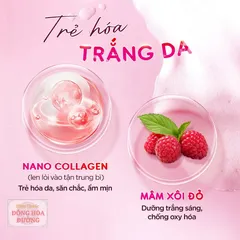 Sữa tắm chức năng Nano Collagen Sắc Ngọc Khang (Chai 500g) Làm sạch da, dưỡng ẩm mềm mịn, sáng da, hương Cherry Blossom