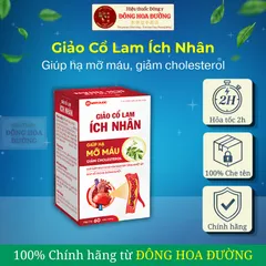 Viên mỡ máu Giảo Cổ Lam ÍCH NHÂN  (hộp 60 viên) - Giúp hạ mỡ máu, đường huyết Giảm cholesterol; Người huyết áp cao
