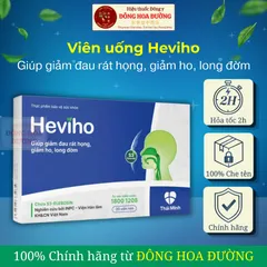 Viên uống Heviho (Hộp 20 viên) Hỗ trợ giảm ho, hỗ trợ long đờm, hỗ trợ làm dịu họng, hỗ trợ giảm đau rát họng