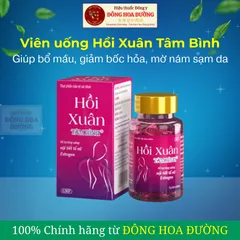 HỒI XUÂN TÂM BÌNH (hộp 40 viên) - Giúp bổ máu, tăng Estrogen; Giảm bốc hỏa, mờ nám, sạm da, khô da - ĐÔNG HOA ĐƯỜNG