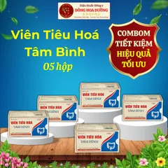 Combo 5 hộp VIÊN TIÊU HÓA TÂM BÌNH (hộp 36 viên) - Giúp giảm đầy hơi, chướng bụng, khó tiêu; Bị rối loạn tiêu hóa