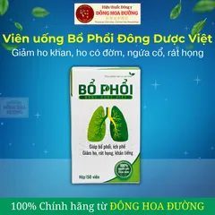 Viên uống Bổ Phổi Đông Dược Việt (Hộp 50 viên) Giảm ho khan, ho có đờm, dịu rát họng, giảm ngứa cổ, hỗ trợ đường hô hấp
