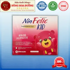 NinFelic KID (hộp 20 ống) - Giúp trẻ bổ sung sắt cho cơ thể, ngừa thiếu máu thiếu sắt trẻ từ 2 tuổi - ĐÔNG HOA ĐƯỜNG