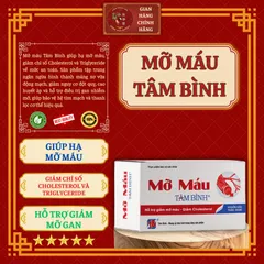 MỠ MÁU TÂM BÌNH (hộp 60 viên) - Giúp hạ mỡ máu, mỡ gan; Giảm chỉ số Cholesterol và Trilyceride - ĐÔNG HOA ĐƯỜNG